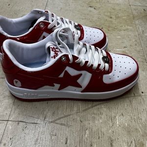 Bapesta bape 
Mens size 10 like new deal low tops red and white